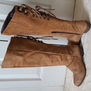 Naughty Monkey, Tall Suede Boots: Tan, Size 8 (39) and Beige, Size 7.5 (38)